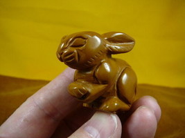 (y497-o) Bunny Mookaite Jasper Gemstone Stone Carving Gem Hare - £14.09 GBP