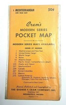 NOS Sigillato Vtg 1950s Crams Moderno Serie Tasca Mappa Azzurro &amp; Vicino Est #1 - £12.96 GBP