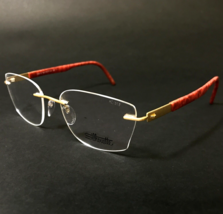 Silhouette Brille Rahmen 5535 HZ 7620 Identität Marmor Rot Gold 51-17-135 - £183.10 GBP
