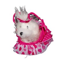 Battat Dog in Purse Plush Toy Carrier Bag Pink White Stuffed Animal - $9.76