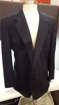 XL Men&#39;s VINTAGE Navy Blue SUIT BLAZER JACKET Grey Pinstripes M HYMAN &amp; SON - £30.07 GBP