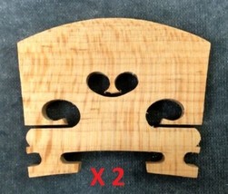 Two 1/2 Size Violin Bridges. High Quality. Low Cost UNFIT UNCUT - $6.49
