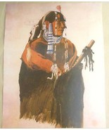 Print 8 x 10 Native American Indian Brave with Pipe Dark  H - £11.03 GBP
