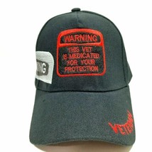 Veteran Humor Warning Embroidered Hat Cap Black Acrylic Adjustable Strap... - $9.89