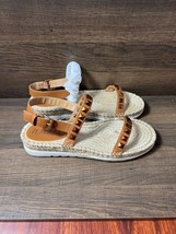 NWB Wild Pair Yelenah Studded Espadrille Wedge Sandals 10M Faux Leather ... - $39.11