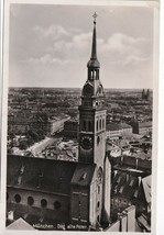 Vintage Vero Foto Cartolina Postale RPPC Costruzione Vista Munich St.Peter&#39;s - £5.65 GBP