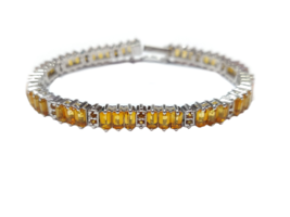 Citrine Tennis Bracelet Hommes Citrine Bracelet Naturel Citrine Lourd - £114.16 GBP+