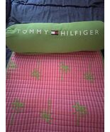 TOMMY HILFIGER Pink Stripe Palm Tree Roll up Beach Pool Mat Pillow &amp; Car... - $441.66 MXN