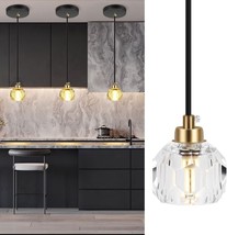 Small Pendant Light Fixture Modern Crystal Hanging Ceiling Kitchen Island Bar - £18.98 GBP