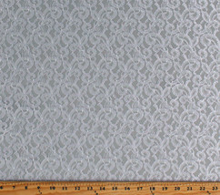 68&quot; Embroidered-Look Lace with Slight Shine Easy-Care Fabric by the Yard D249.10 - £5.57 GBP