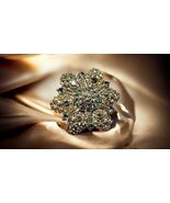 Vintage Crystal Rhinestone Brooch Apricot and Grey Colored Crystal Brooc... - $73.55 CAD