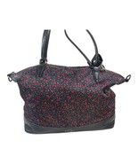 Authentic Coach Nylon Handbag Satchel Black Floral Blue Purple Red Flowe... - $91.15