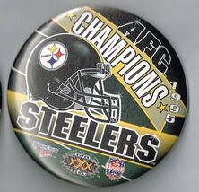 Super bowl 30 XXX Pittsburgh Steelers 1995 AFC Champions pin back button... - $29.65