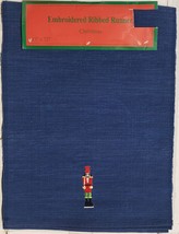 Fabric Table Embroidered Runner(13&quot;x72&quot;)CHRISTMAS,NUTCRACKER Soldier On Blue,Nan - £15.81 GBP