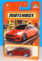 Matchbox 2022 MBX Metro Series #18 Tesla Model Y Dark Red New Casting - £2.33 GBP