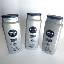 RARE Pack of 3 NIVEA Men Shower Gel Odour Protect Body Wash 350ml Each - £34.10 GBP