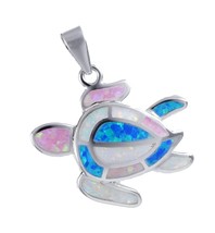 Unique Gorgeous Hawaiian Tri-color Opal Sea Turtle Necklace, - £222.13 GBP