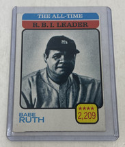 1973 The All-Time R.B.I Leader: Babe Ruth Baseball Card - £7.82 GBP