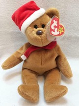 1997 Teddy Christmas Bear Ty Beanie Baby Retired MWMT P.V.C. Pellets - £15.89 GBP