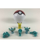 Pokemon Mini 1&quot; Figures Poke Ball 7pc Lot Pikachu Shinx Blue Miniatures ... - $17.77