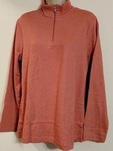 Blair 1/4 Zip Pullover Ribbed Knit Top Women&#39;s M Long Sleeve Pink Mock Neck - $12.74