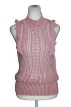 White House Black Market Ruffle Neck Sweater Mauve Pink Stonewash Size S... - $22.50