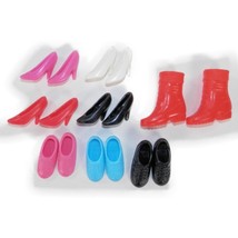 Vintage 1990s Barbie High Heel Shoe Lot 8 Pairs Black White Hiking Boot ... - $7.99