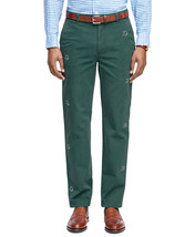 Brooks Brothers Mens Clark Fit Seagull Embroidered Chinos Green 35W x 32L 7856-7 - £35.85 GBP