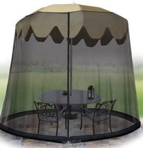 Ideaworks 11&#39; Umbrella Patio Deck Table Screen Cover Mosquito Bug Netting Black - £34.37 GBP