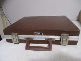 Vintage 42 Cassette Tape Holder Carry Case Storage Briefcase brown - £27.12 GBP