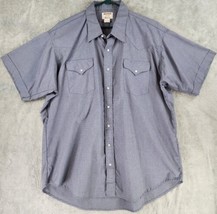 Ruddock Shirt Mens 19 Blue Big Man Classic Fit Western Vintage Pearl Snap - $31.67