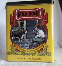 Collectible 1995 Milk-Bone Flavor Snacks Dog Biscuits Tin - £11.99 GBP