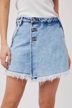 Bluivy denim frayed-trim skort size L - $22.77