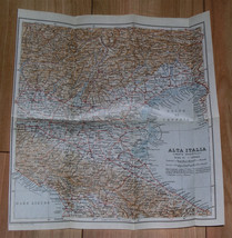 1904 Original Antique Map Of Northeastern Italy / Venice Alta Italia Venezia - £14.94 GBP