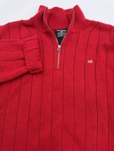 Ralph Lauren Polo Jeans Co Red Knit Long Sleeve Sweater Pullover Flag Logo Med - £17.93 GBP