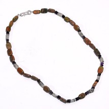 Natural Unakite Rutile Quartz Gemstone Mix Shape Beads Necklace 17&quot; UB-6166 - £8.53 GBP