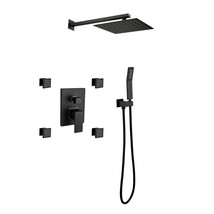 Shower System, 10-Inch Matte Black Full Body Shower System with Body Jets - £232.29 GBP