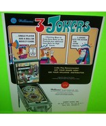3 Jokers Pinball FLYER 1970 Original Game Playing Cards Vintage Retro Ar... - £38.25 GBP