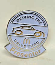 Mcdonalds Driving the Drive Thru Presenter Blue Car Lapel Pin Collectible - $7.02 CAD