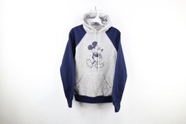 Vintage 70s Disney Womens Medium Distressed Triblend Mickey Mouse Hoodie USA - £77.86 GBP