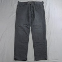 Eddie Bauer 14 Boyfriend Relaxed Gray Flannel Lined Stretch Denim Jeans - £10.40 GBP
