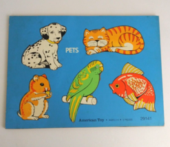 Vintage American Toy Pets 5 Piece Wooden Puzzle #29141 - £11.62 GBP