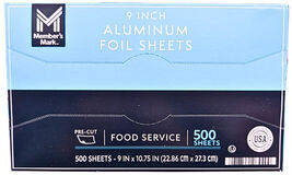 Member's Mark Foil Sheets 9" x 10.75" 500 Count - $24.04