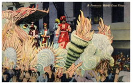 A Mardi Gras Float New Orleans, Louisiana Parade Postcard - £6.93 GBP