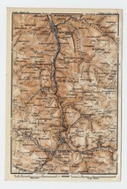 1911 Antique Map Vicinity Of Triberg Hornbach Schwarzwald Black Forest / Germany - £13.44 GBP