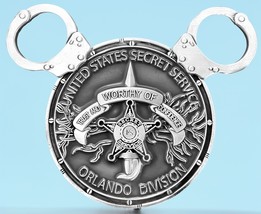 U.S. Secret Service WDW Orlando Field Office Gray Disney Ears Challenge Coin - £13.50 GBP