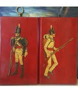 Vintage 2 Lacquered US Military Soldiers on Wood 1814-1815 - £7.94 GBP