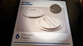 Simply Essential™ ~ Set of Six (6) ~ 13&quot; Dia. ~ Charger Plates ~ Silver in Color - £31.64 GBP