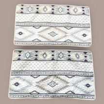 Donna Sharp Blue Gray  Aztec Southwestern Cotton Pillow Shams (2) King - £18.16 GBP