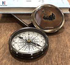 NauticalMart Engraved Eagle Brass Compass Antique Decor Direction Collectible Gi - $59.00